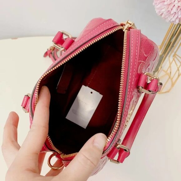 Coach CH276 Mini Rowan Crossbody In Signature Leather IN Strawberry Haze - Picture 6 of 7